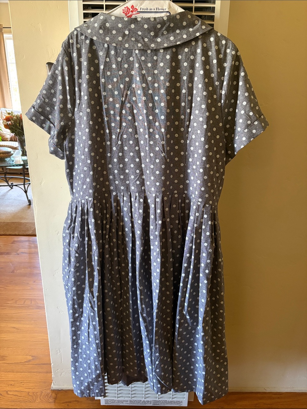 ModCloth Myrtlewood 2X Short-Sleeve Polka Dot Shirt Dress - Picture 3 of 3